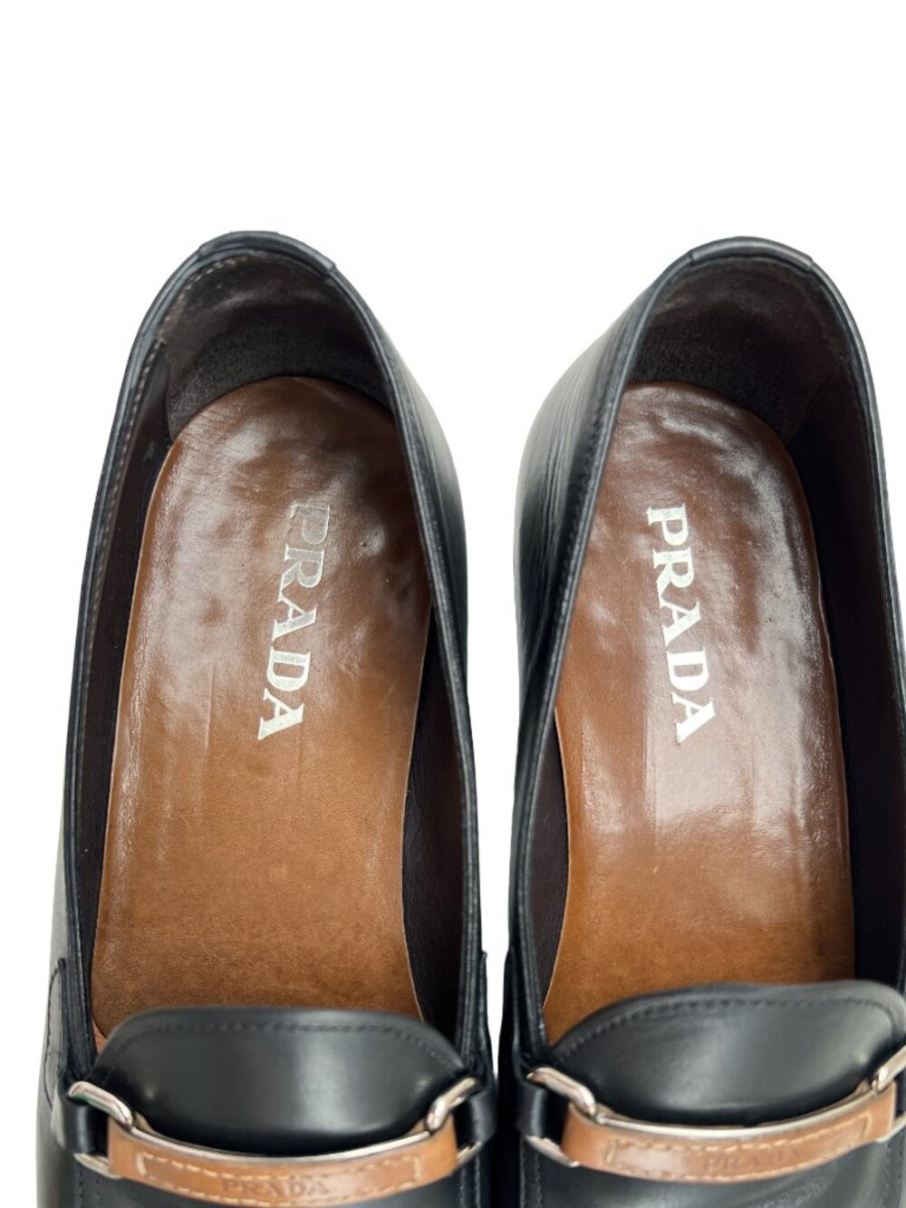 $1150 PRADA Mens Black Dress Shoes Silver Bit Loafers US 9.5 / UK 8.5 / 42.5 EU - Picture 8 of 9
